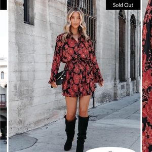 NWT Vici Autumn Expressions Floral Plisse Button Down Shirt Dress